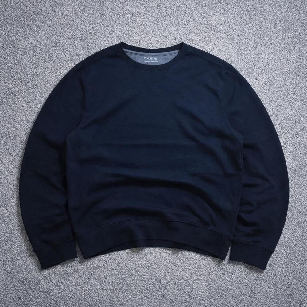 Cuddl Duds Black Crewneck Pullover Mens Large NWT Blank Long Sleeve Essential